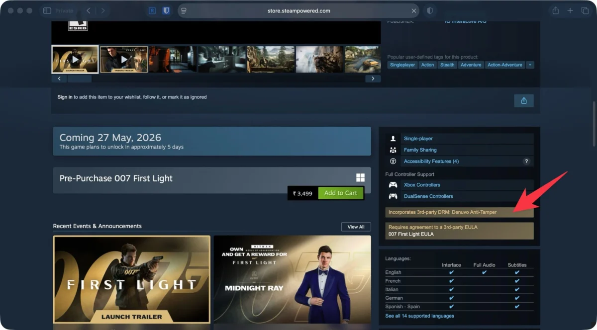 Licence to Frustrate: James Bond Fans Revolt as IO Interactive Adds Denuvo to ‘007: First Light’