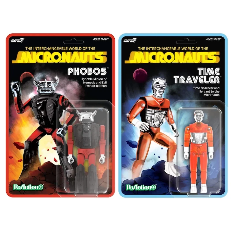 Retro Revival: Super7 Unveils Micronauts ReAction+ Wave 4 Featuring Phobos and Translucent Orange Time Traveler