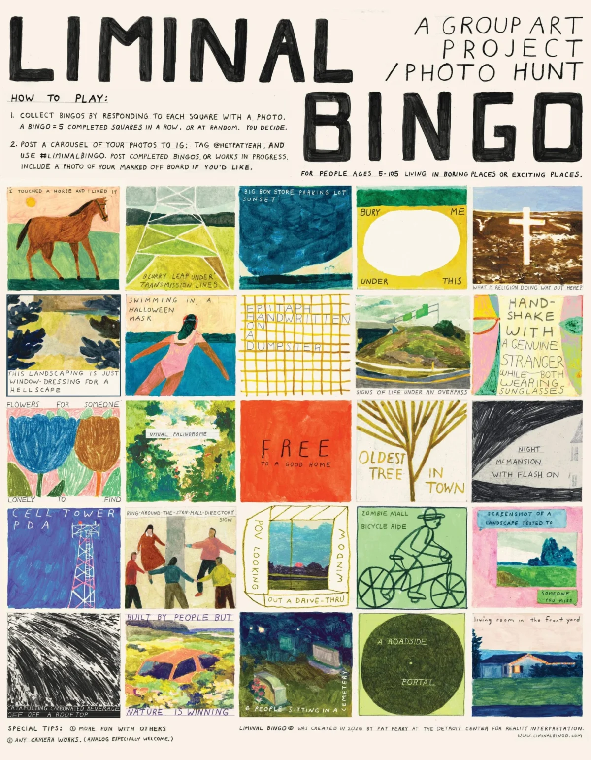 The Art of the Neighborhood: Pat Perry’s "Liminal Bingo" Challenges Us to Reconnect with Our Surroundings