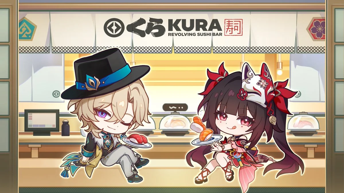 Honkai: Star Rail Meets Revolving Sushi: Kura Sushi Announces Exclusive Aventurine and Sparkle Collaboration