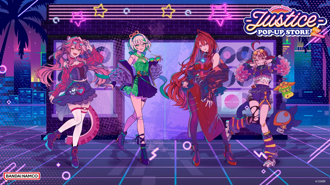City-Pop Meets VTubing: hololive English -Justice- Launches Nationwide US Pop-Up Tour