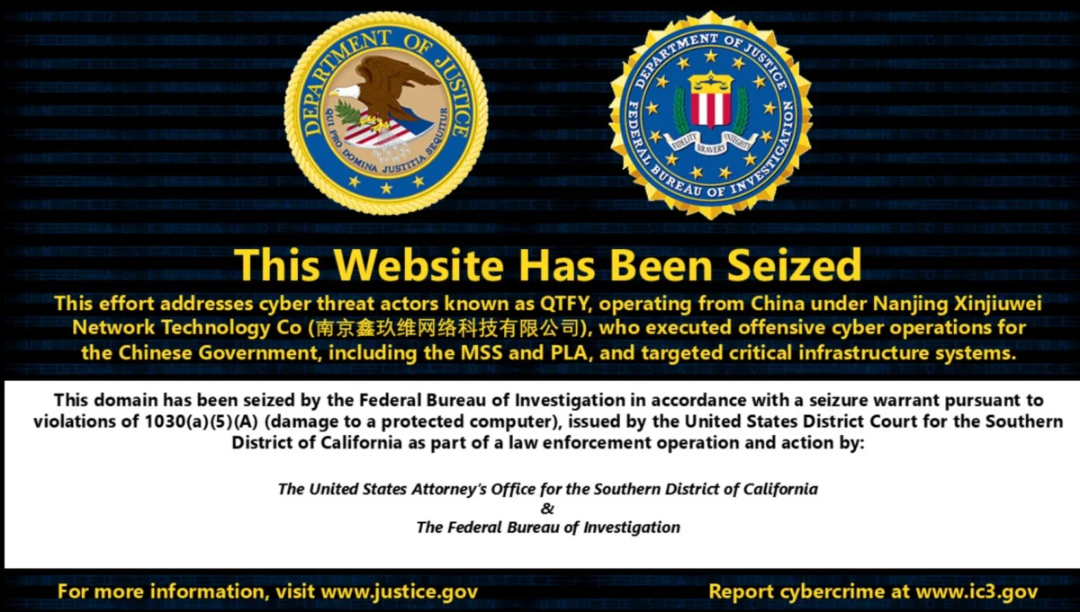 U.S. Government Disrupts Sophisticated Chinese State-Sponsored Cyber Infrastructure